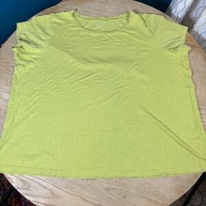 EILEEN FISHER 100% Organic Cotton Yellow Sleeveless 3X Shirt Top Plus Basic